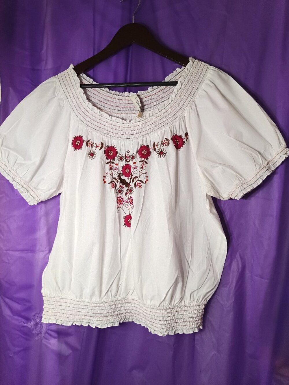 LA Blues Women's Cropped Embroidered Top Size Extra Large
